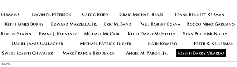Panel N-28, North Pool, National September 11 Memorial