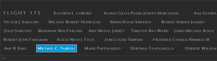 Panel S-2, South Pool, National September 11 Memorial