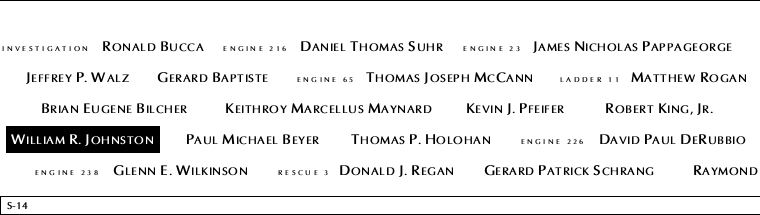 Panel S-14, South Pool, National September 11 Memorial