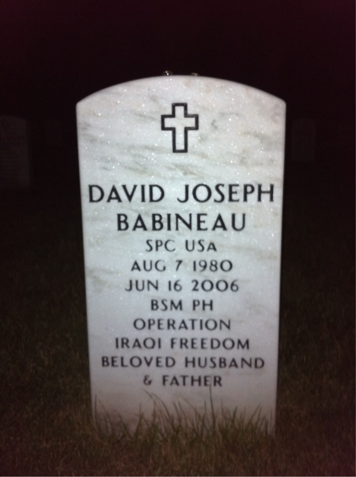 Headstone of David Joseph Babineau