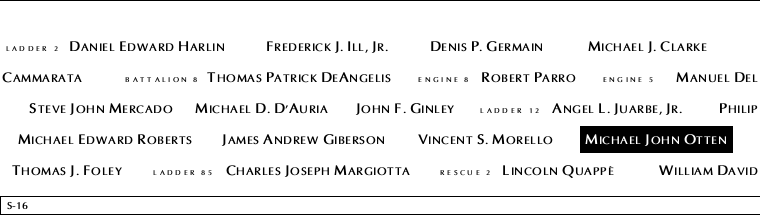Panel S-16, South Pool, National September 11 Memorial