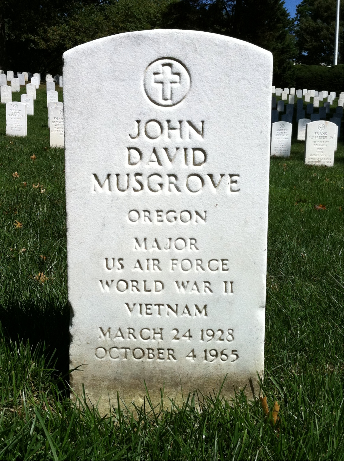 Headstone of John David Musgrove