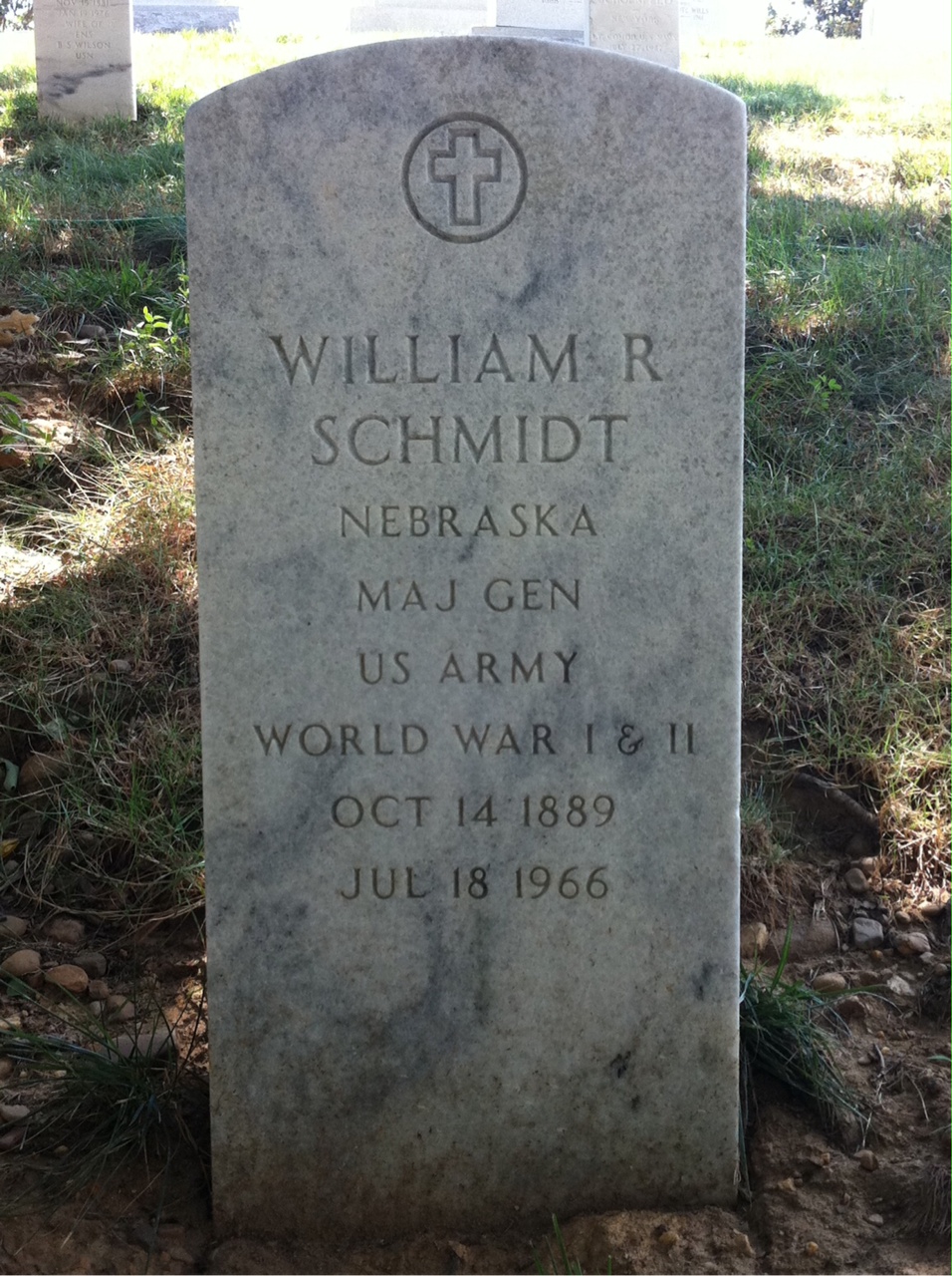 Headstone shared by 2 interments, including Helen G Schmidt