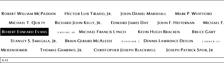 Panel S-15, South Pool, National September 11 Memorial