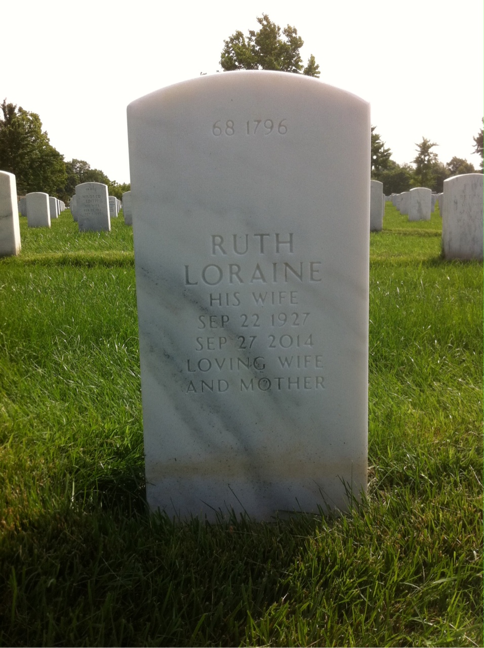 Headstone shared by 2 interments, including Ralph Olin Smith Jr.