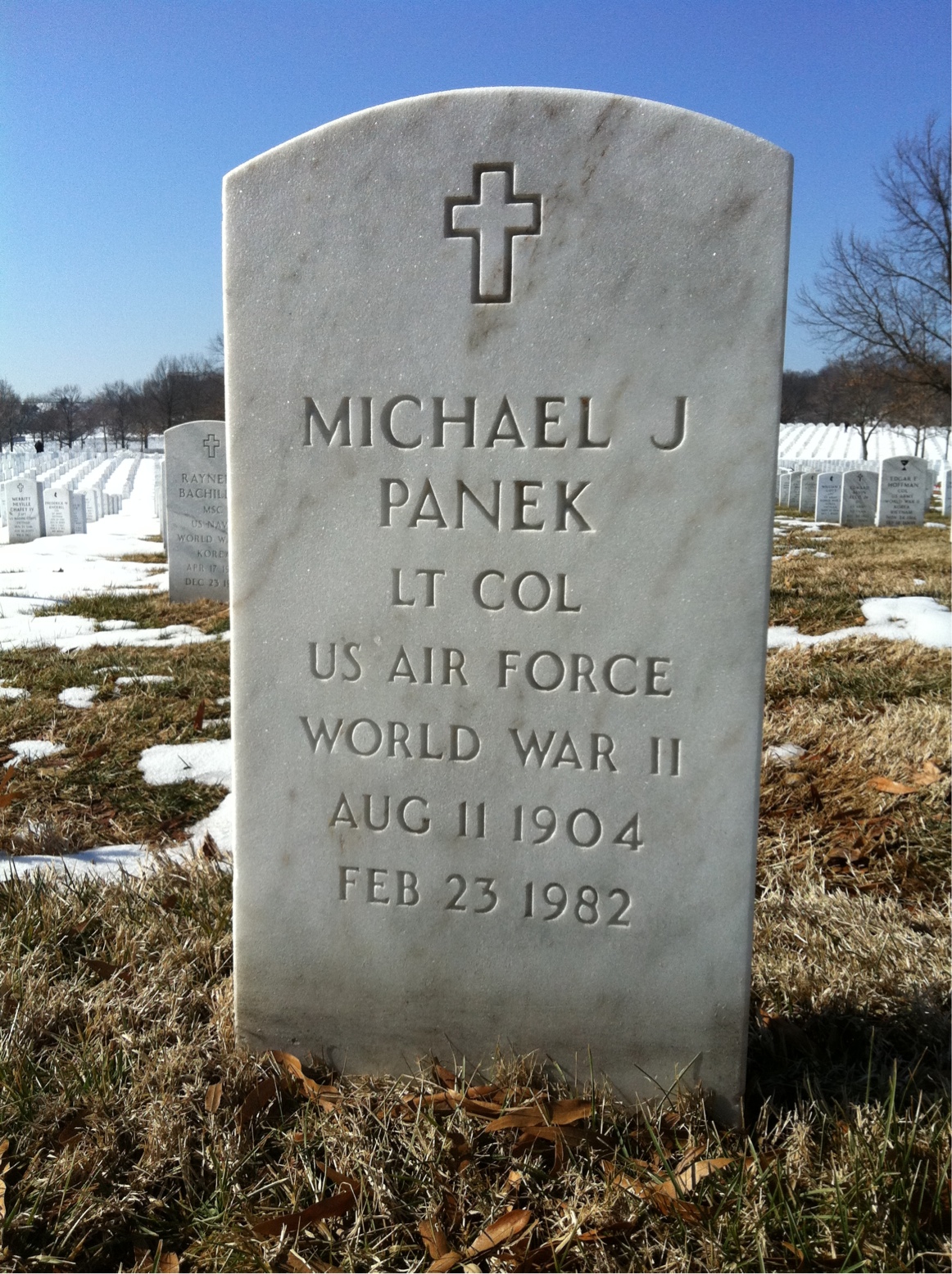 Headstone shared by 2 interments, including Michael J Panek