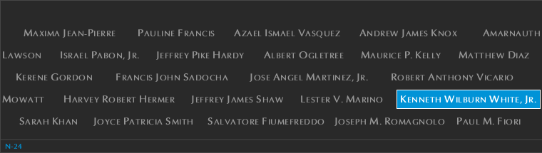 Panel N-24, North Pool, National September 11 Memorial
