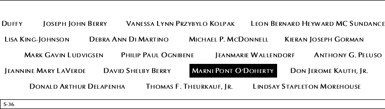 Panel S-36, South Pool, National September 11 Memorial