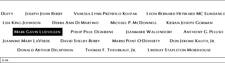 Panel S-36, South Pool, National September 11 Memorial