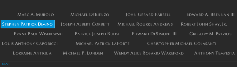Panel N-53, North Pool, National September 11 Memorial