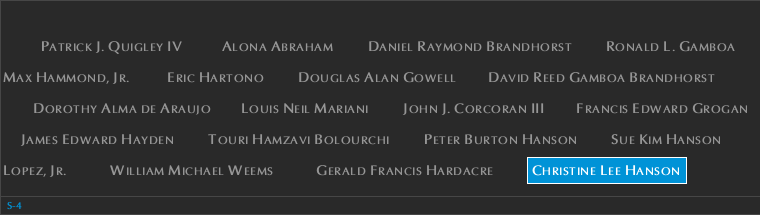 Panel S-4, South Pool, National September 11 Memorial