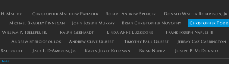 Panel N-45, North Pool, National September 11 Memorial