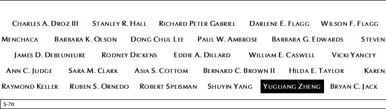 Panel S-70, South Pool, National September 11 Memorial