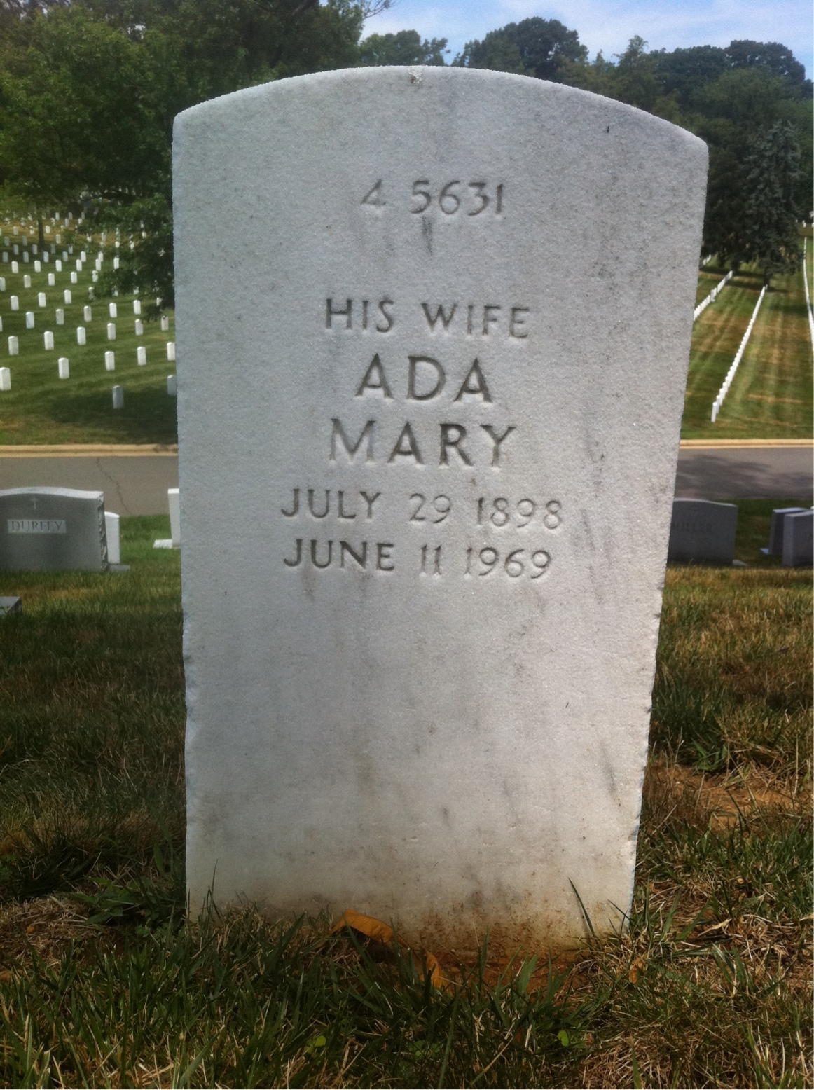 Headstone of Ada M Wielage