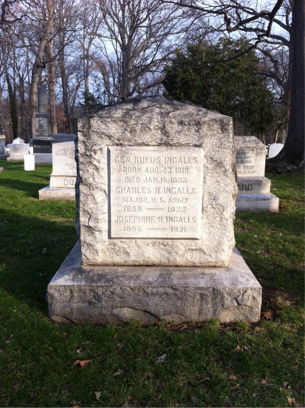 Headstone shared by 2 interments, including Charles Ingalls