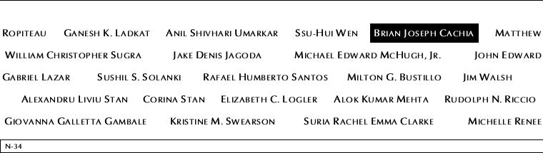 Panel N-34, North Pool, National September 11 Memorial