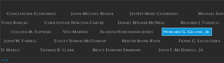 Panel S-51, South Pool, National September 11 Memorial