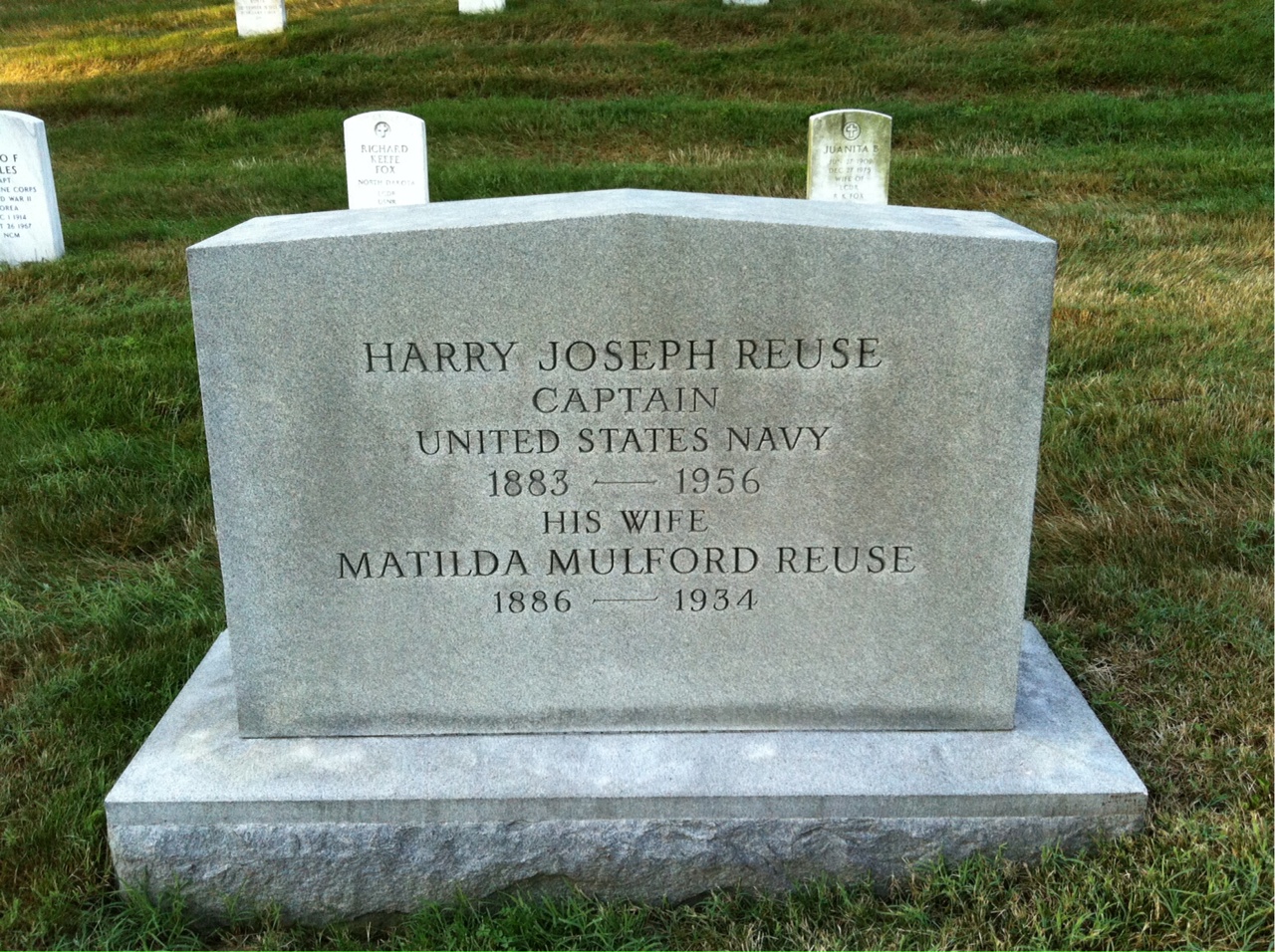 Headstone of Harry J Reuse