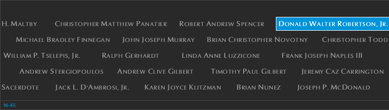 Panel N-45, North Pool, National September 11 Memorial