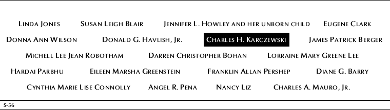 Panel S-56, South Pool, National September 11 Memorial