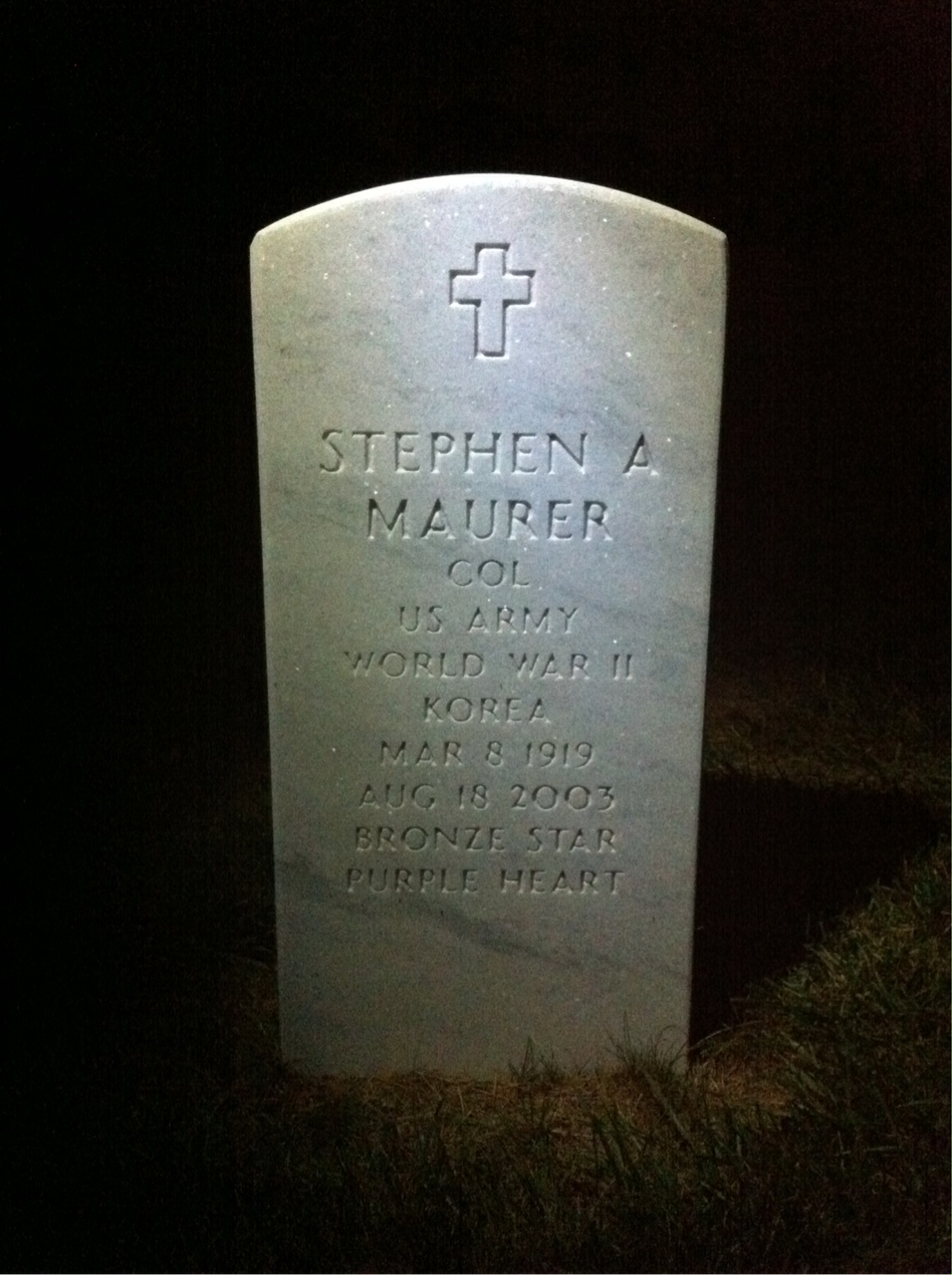 Headstone of Stephen A Maurer