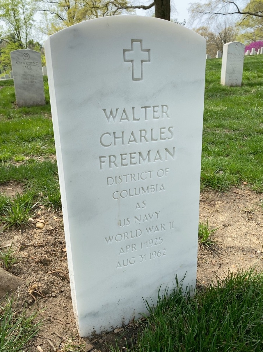 Headstone shared by 2 interments, including Walter Charles Freeman