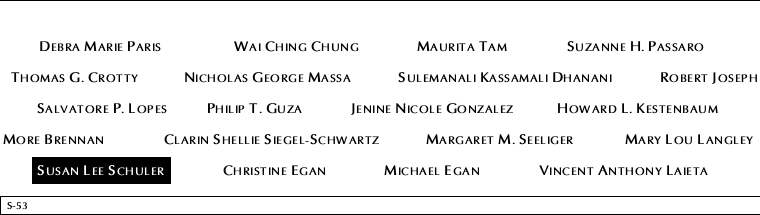 Panel S-53, South Pool, National September 11 Memorial