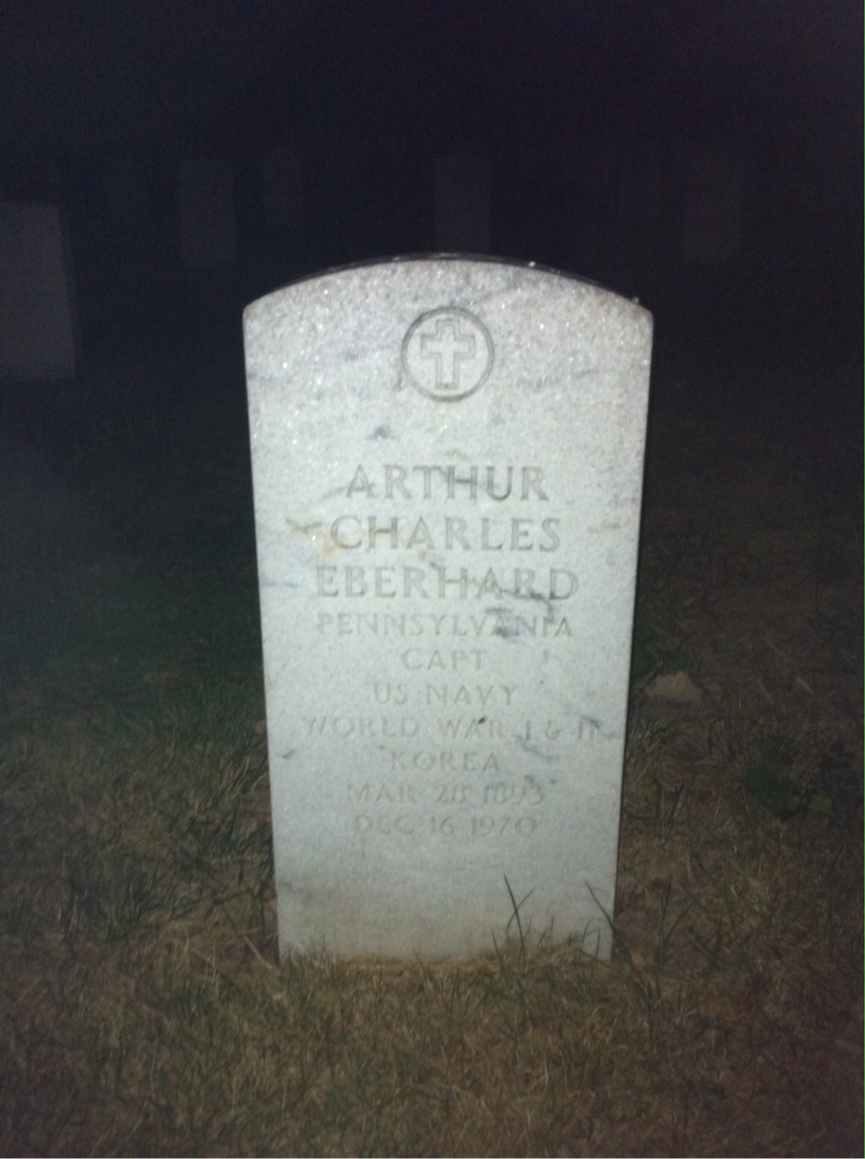 Headstone shared by 2 interments, including Arthur Charles Eberhard