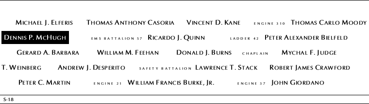 Panel S-18, South Pool, National September 11 Memorial