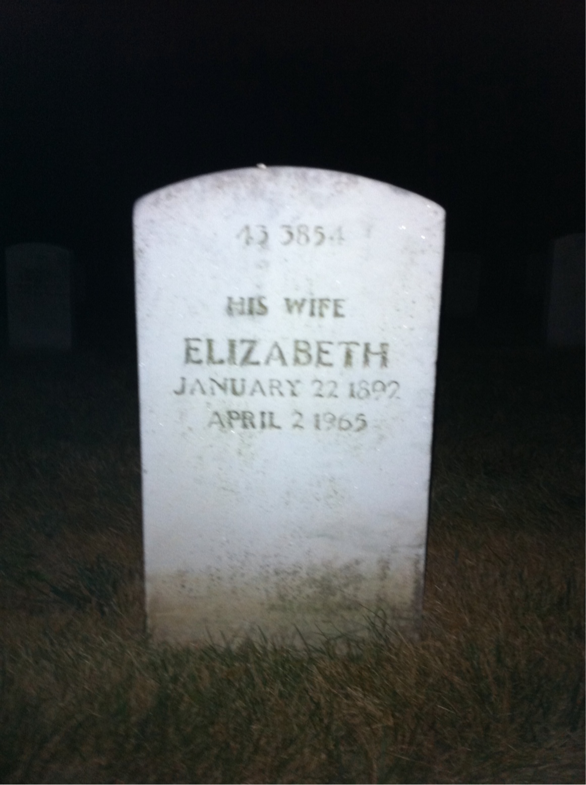 Headstone shared by 2 interments, including Elizabeth Hamilton