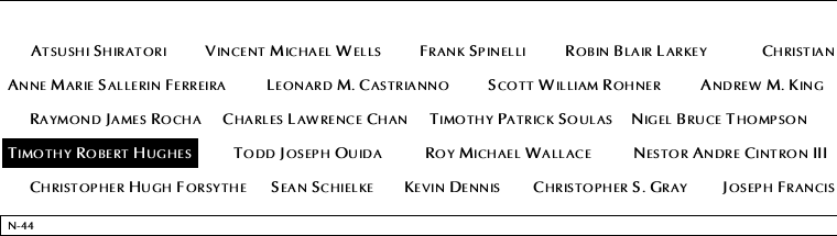 Panel N-44, North Pool, National September 11 Memorial