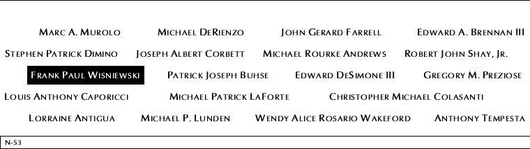 Panel N-53, North Pool, National September 11 Memorial