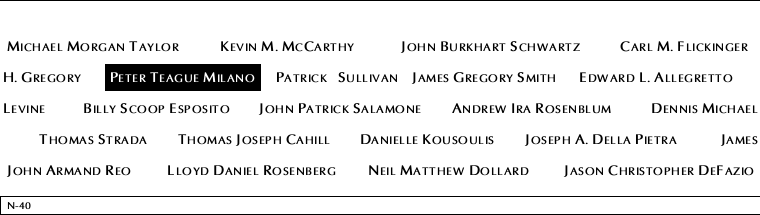 Panel N-40, North Pool, National September 11 Memorial