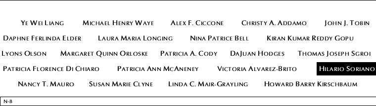 Panel N-8, North Pool, National September 11 Memorial