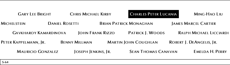 Panel S-64, South Pool, National September 11 Memorial