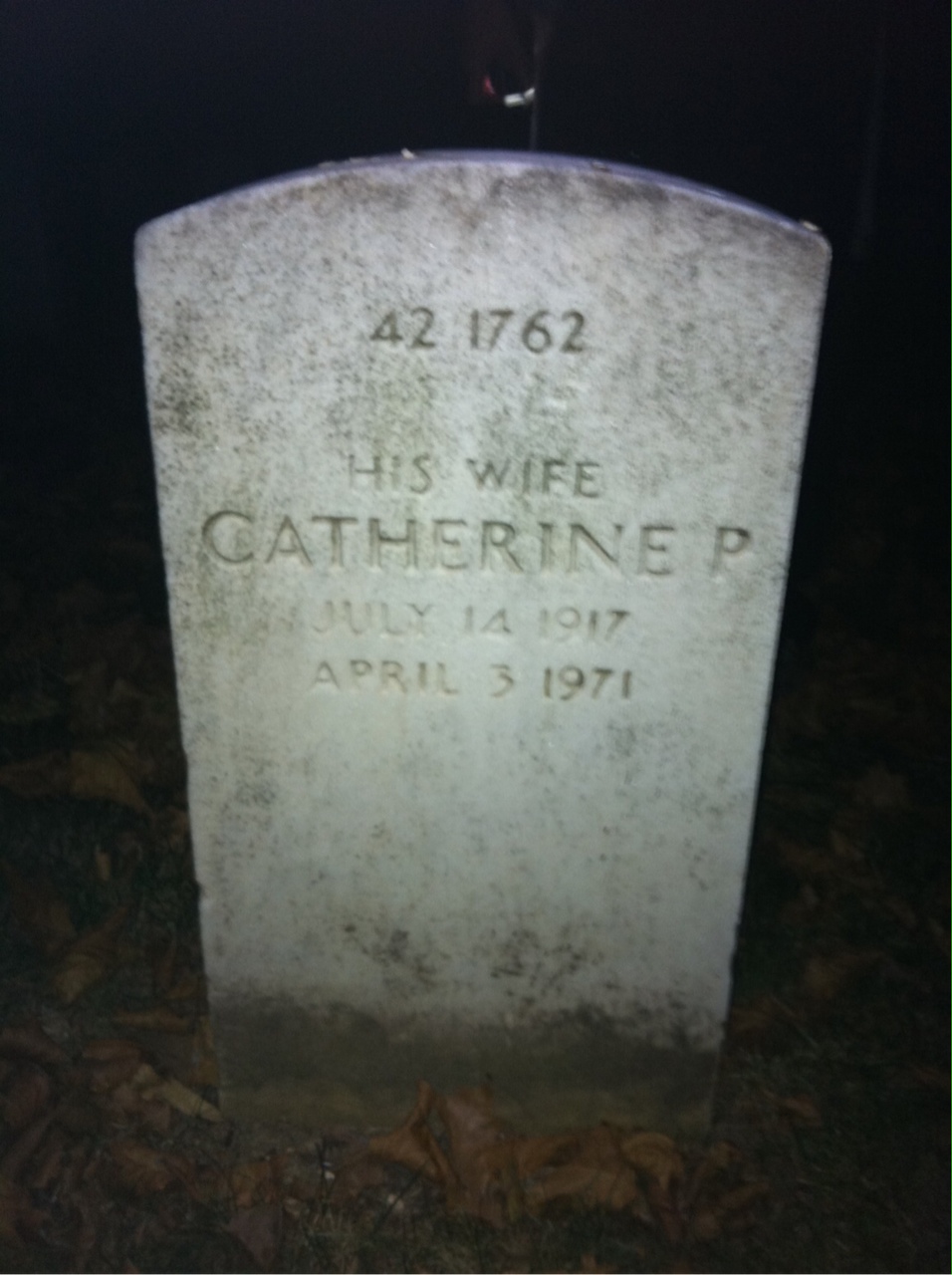 Headstone shared by 2 interments, including Catherine P Jamieson