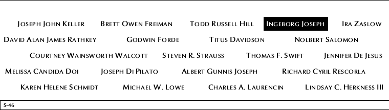 Panel S-46, South Pool, National September 11 Memorial