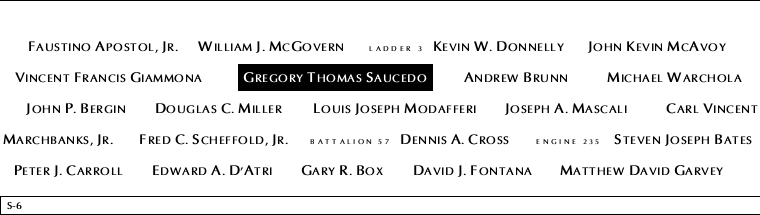 Panel S-6, South Pool, National September 11 Memorial