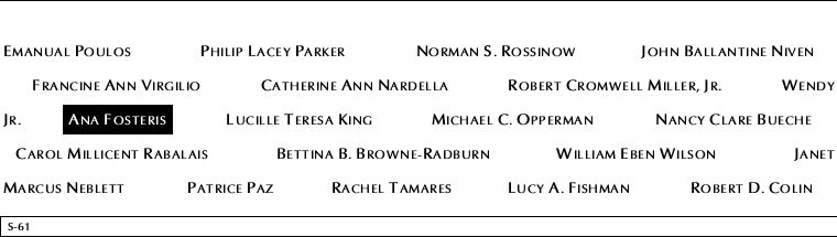 Panel S-61, South Pool, National September 11 Memorial