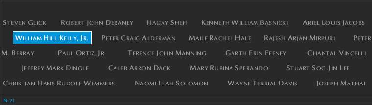 Panel N-21, North Pool, National September 11 Memorial