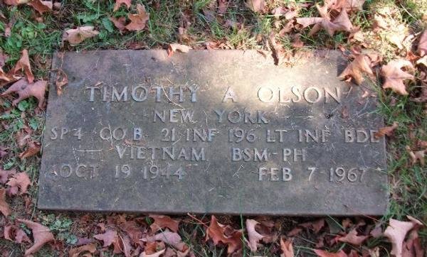 Headstone of Timothy Arthur Olson