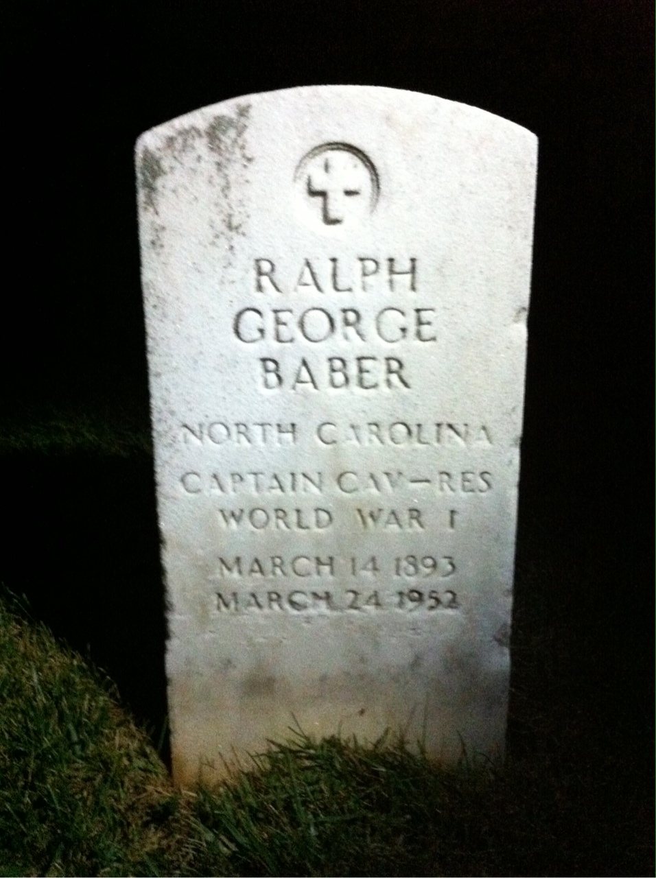 Headstone of Ralph G Baber
