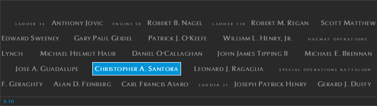 Panel S-10, South Pool, National September 11 Memorial