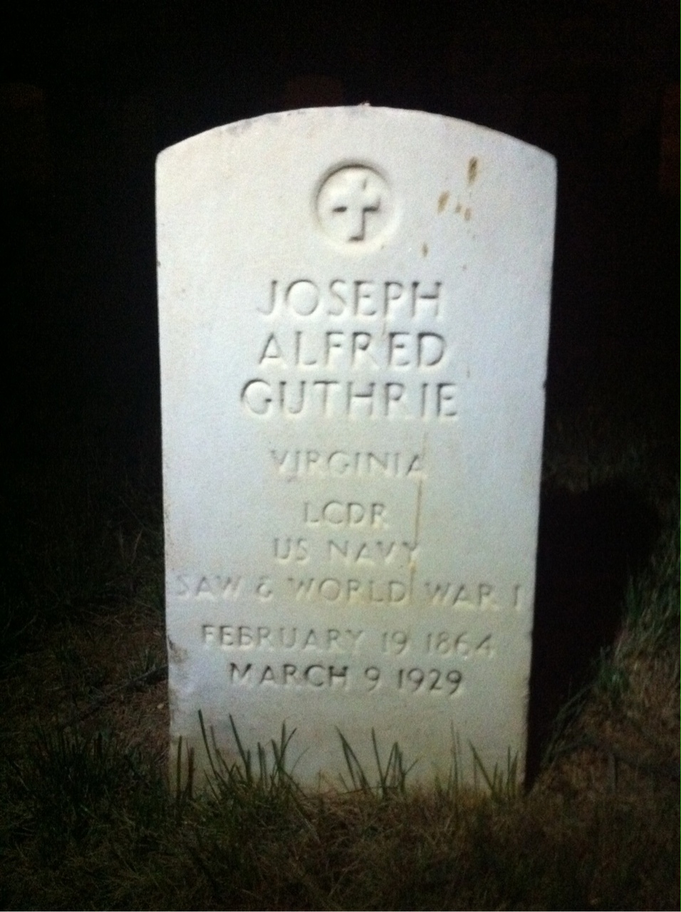 Headstone of Joseph A Guthrie