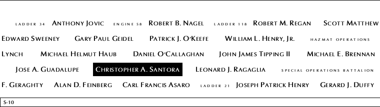 Panel S-10, South Pool, National September 11 Memorial