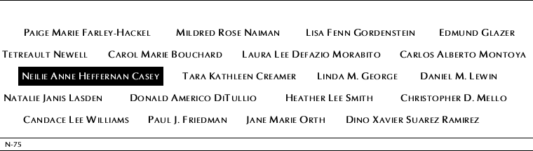 Panel N-75, North Pool, National September 11 Memorial