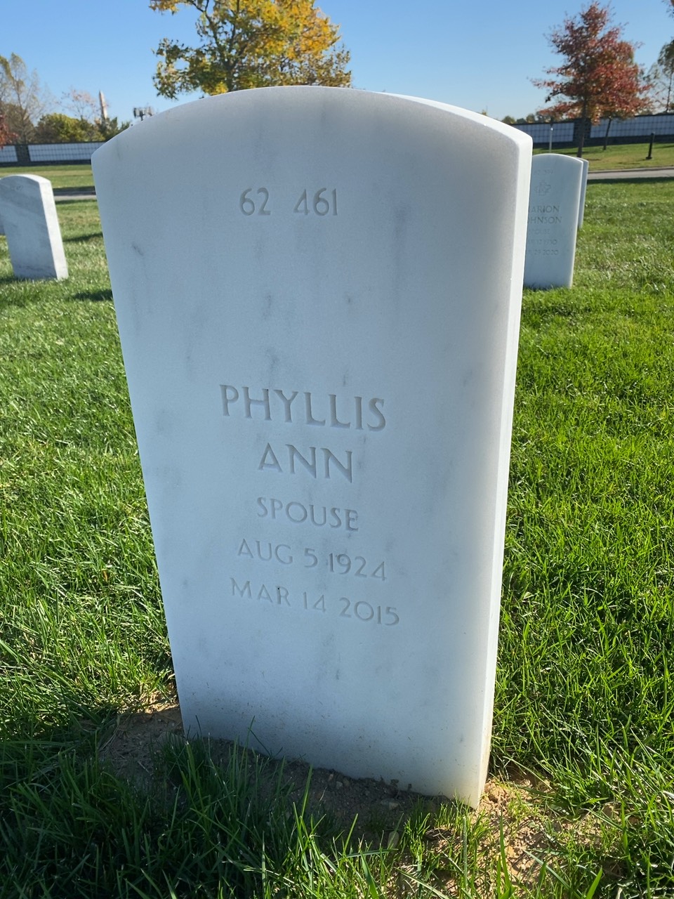 Headstone shared by 2 interments, including Thomas Eugene Benyo