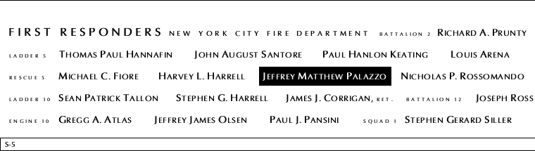 Panel S-5, South Pool, National September 11 Memorial