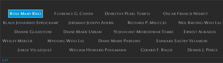 Panel S-47, South Pool, National September 11 Memorial