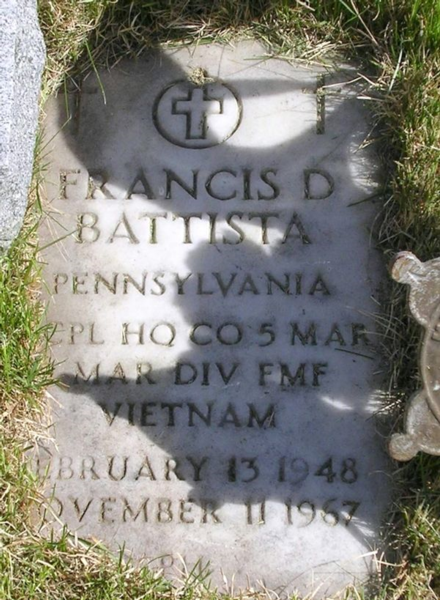 Headstone of Francis Duane Battista